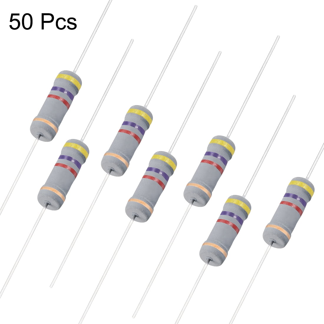 Résistances Film Carbone 0.47 Ohm 3W - Lot De 20, Tolérance 5%, Anneaux Colorés, Pour Projets électroniques - 4
