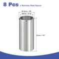 thumbnail image 2 of 8 Pcs Entretoises en Acier Inoxydable 304 3/8 Pouces OD x 5/16 Pouces ID x 7/8 Pouces Longueur(10x8x22mm) Vis Support de Bague Finition Simple Non Filetée Entretoises Rondes en Métal pour Vis M3 Boulons et Tringles, Argent, 2 of 6
