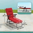 thumbnail image 3 of Outsunny Outdoor Lounge Chair w/ Cushion, Foldable Patio Chair, Wine Red, 3 of 10