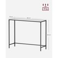 thumbnail image 2 of Mesa de Consola, Mesa de Entrada, Marco de Metal, Extremo del Sofá, Tablero de Vidrio Templado, Patas Ajustables, para Salón, Entrada, Pasillo, Negro y Transparente MLGT026B01, 2 of 3