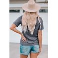 thumbnail image 1 of ABPHQTO Camiseta gris con estampado de cactus Longhorn Weatern Diamond para mujer, 1 of 5