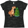thumbnail image 3 of Inktastic Tyrannosaurus Rex Decorating Christmas Tree Women's T-Shirt, 3 of 5