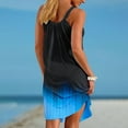 thumbnail image 4 of EGNMCR Robes de Fête pour Femmes Mode pour Femmes Sans Manches à Rayures Imprimées Ourlet Imprimé Robe de Plage Ample, 4 of 5