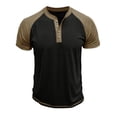 thumbnail image 4 of Blusa de Manga Corta de los Hombres Botones de Color Sólido Al Aire Libre Respirable Cuello Redondo, Sudadera Suelta Casual para Diario, 4 of 9