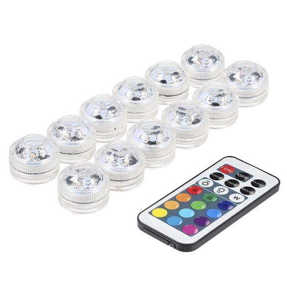 LEDs Submersible Colorful Lamp Underwater Candle IP68 Water Resistance with Remote Control 12pack
