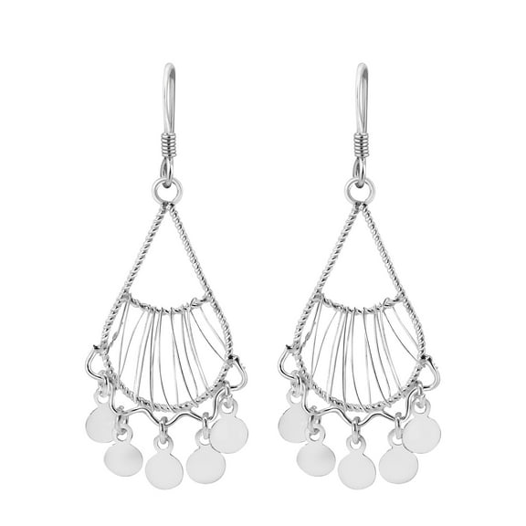 Elegant Chandelier Inspired Teardrops of Sterling Silver Dangle Earrings