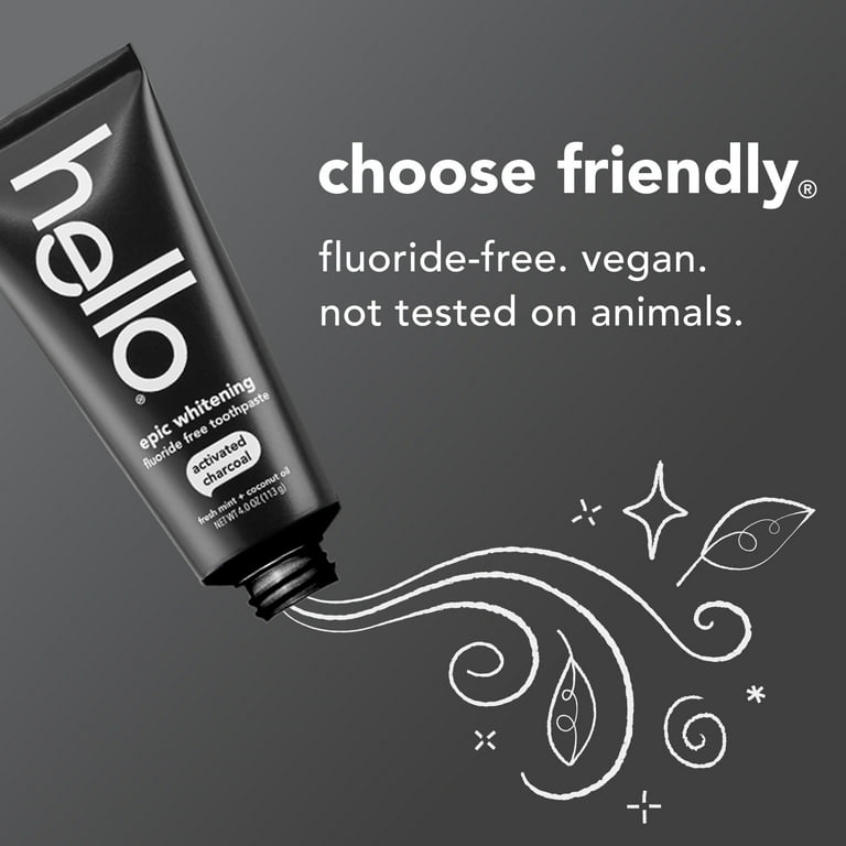 Hello Epic Whitening Charcoal Toothpaste, Fluoride-Free, Fresh Mint, 3-Pack photo 5