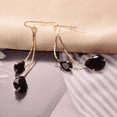 thumbnail image 5 of Yoursfs Long Chains Fishhook Earrings Gold Plated Black Cubic Zirconia Waterdrop Earrings for Women Gift, 5 of 5