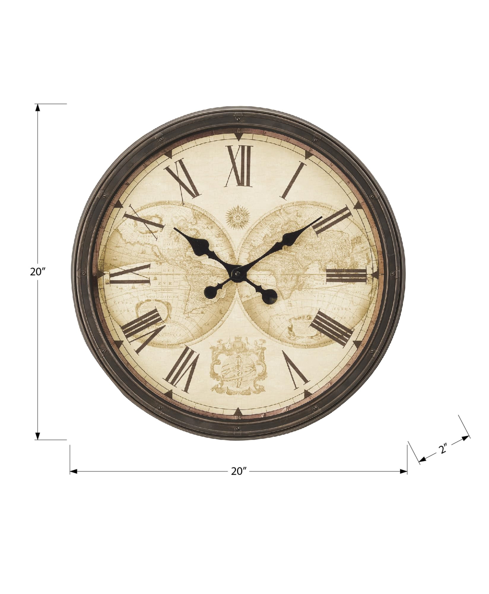 Clocks - 20" Round - Wall Clock - Antique Brown - Transitional