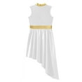 thumbnail image 4 of Alvivi Shiny Dance Dress for Girls Lyrical Praise Liturgical Worship Church Robe Sleeveless Tunic White 8, 4 of 5