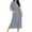 Blue, variant on Dasayo Black Nightgowns for Women Long Zip up Hospital Nightgown Side Split Striped Sleepwear Women Pajamas L