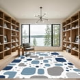 thumbnail image 2 of ODIKA 5'x7' Machine Washable Non-Slip Area Rug, Geometric Navy Blue High Traffic Rug with Pad, Blue, 1056152, 2 of 8
