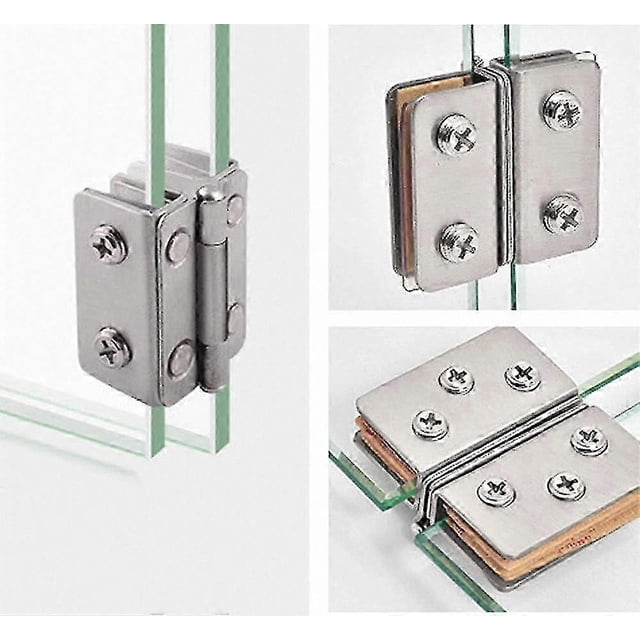 Heavy-Duty 270° Swing Glass Door Hinges for 8-10mm Glass Panels, Set of 2
