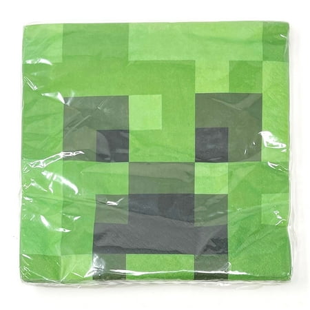 Minecraft Creeper Large Party Napkins - Pack of 16