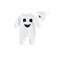 thumbnail image 1 of SUNSIOM Ensemble 2 Pcs pour Bébé Halloween Manches Longues Col Rond Combinaison Ghost avec Chapeau Vêtements pour Nourrisson, 1 of 8