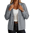 thumbnail image 5 of Enjoytime Lightweight Jacket Women Long Sleeve Button Down Coat Fall Fashion Work Business Casual Plus Size Outerwear with Pockets, 5 of 8