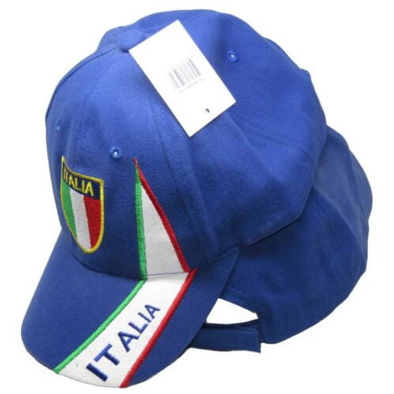Italia Italy Country Royal Blue Embroidered Adjustable Cap Hat (RUF)