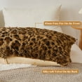 thumbnail image 4 of XeGe 20x54 Fluffy Leopard Print Body Pillow Cover, Cheetah Print Plush Fuzzy Faux Fur Body Pillowcase with Zipper, Farmhouse Shaggy Furry Long Pillow Cover for Pregnant Women Side Sleeper, Brown, 4 of 7