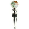 Alexander Kalifano WBS30BS-OPL Gemstone Globe Bright Silver Bottle Stopper - Opal Ocean