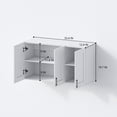 thumbnail image 5 of Fddevelop White Wood Laundry Room Wall Cabinet with 3 DoorS and Adjustable Shelf 35.4"W, 5 of 8
