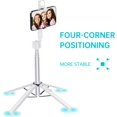 thumbnail image 2 of Ambertronix Trípode selfie Stick Quadrapod de 40", luz integrada, control remoto inalámbrico Bluetooth, extensible, acero inoxidable, 3 modos de luz, 9 niveles de brillo, compatible con todos los disp, 2 of 5