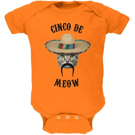 

Funny Cat Cinco de Mayo Meow Soft Baby One Piece