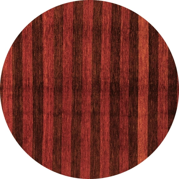 Ahgly Company Indoor Round Abstract Orange Modern Area Rugs, 4' Round