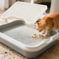 thumbnail image 4 of S SERENABLE Cat Litter Box Ramp Lightweight Easy to Clean Elevated Sturdy Cat Litter Mat White, 4 of 8