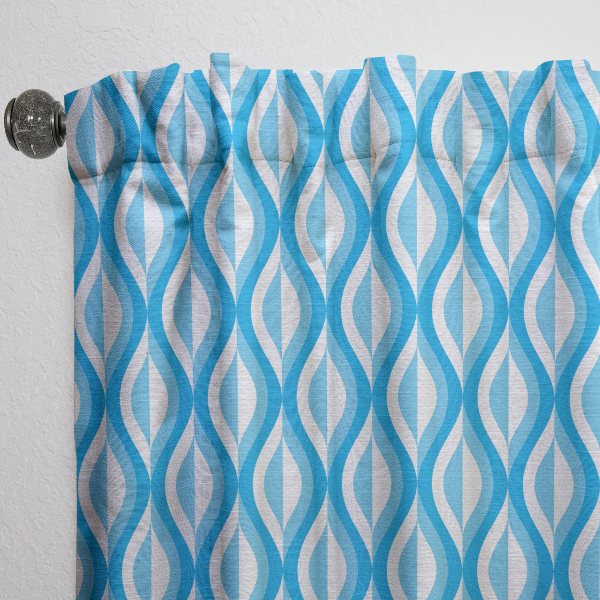 Designart 'Abstract Retro Pattern Design' Mid-Century Modern Curtain Panel