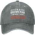 thumbnail image 1 of I'm A Grown Man I Do What My Daughter Wants hat Dad Father Retro Cotton Cap Navy, 1 of 8