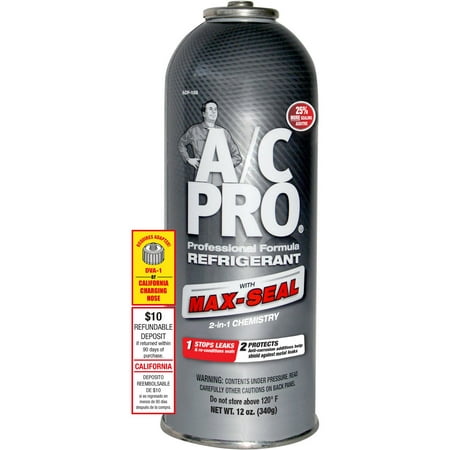 A/C Pro Refrigerant with Max-Seal 2-in-1 Chemistry, 12 (Best Price R22 Refrigerant)