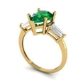thumbnail image 2 of Three-Stone Engagement Ring for Women - 2.5ct Simulated Emerald in 18K Yellow Gold Promise Ring, 2 of 6