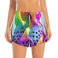 thumbnail image 2 of KLL Colorful Glitter Dagon Fruit Pattern Shorts Women,Athletic Shorts High Waisted Running Shorts Pocket Sporty Short Gym Elastic Workout Shorts-X-Large, 2 of 7