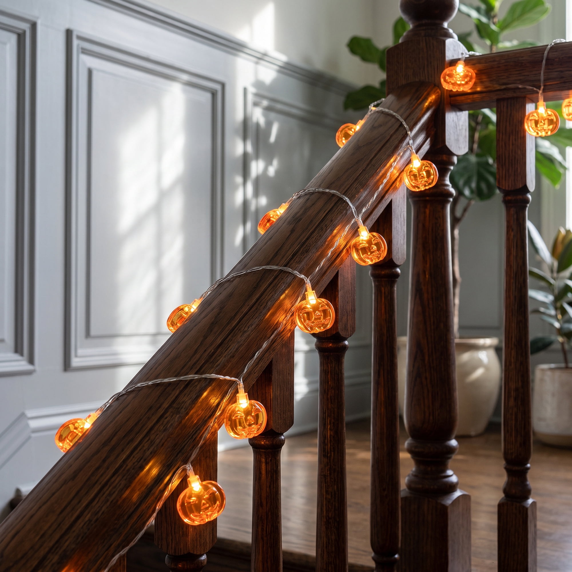 Unique Bargains Jack-O'-Lantern Fairy Lights 9.8 ft Squinting Pumpkin USB Powered
