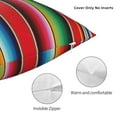 thumbnail image 3 of Wukai Mexican Serape Blanket Stripes Premium Polyester Fleece Pillow Covers with Hidden Zipper Closure,Luxuriously Soft and Durable-20"x20", 3 of 7