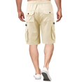 thumbnail image 3 of adviicd White Shorts Men Men's Casual Twill Elastic Cargo Shorts Below Knee Loose Fit Multi-Pocket Capri Long Shorts Cotton Shorts Men, 3 of 5