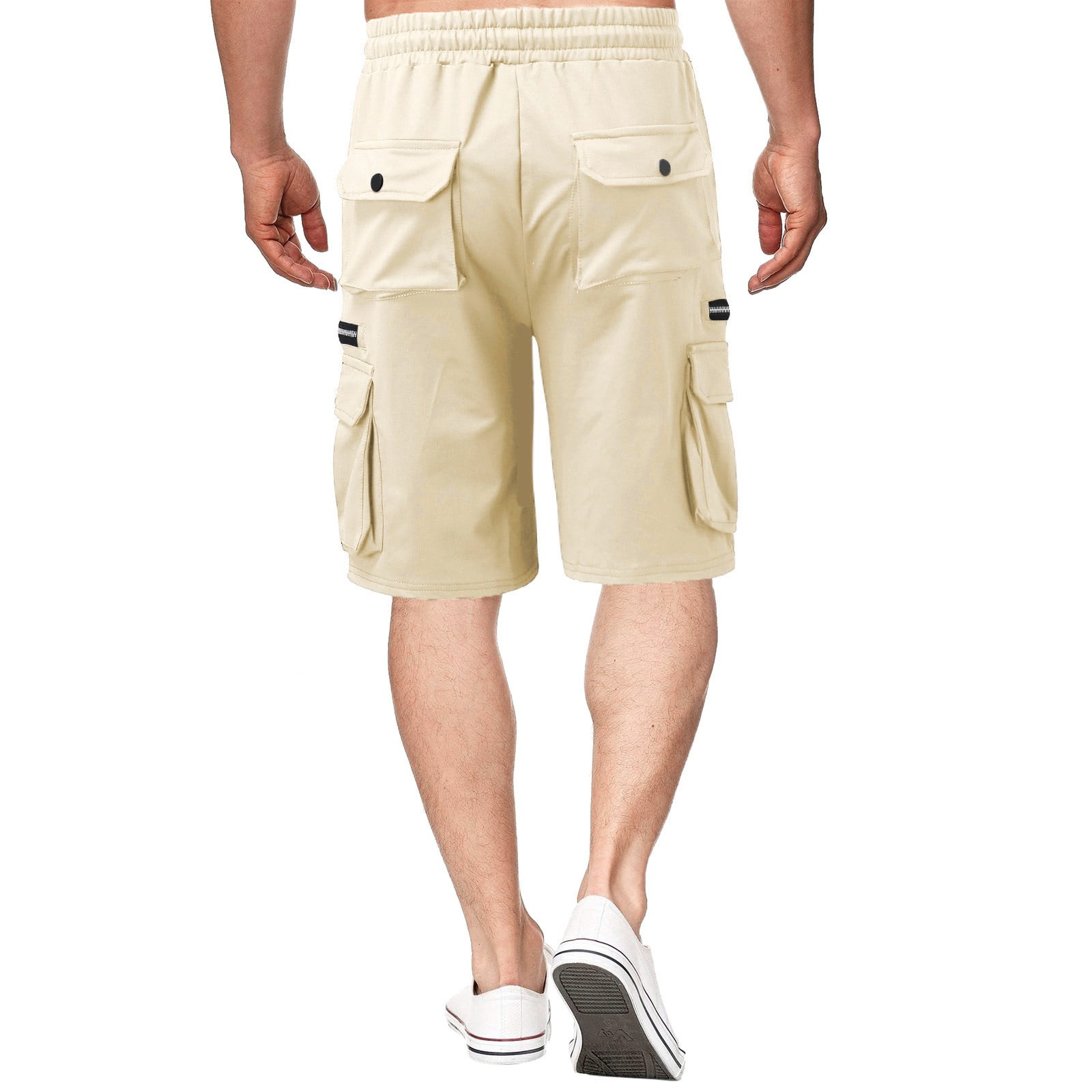 nsendm Mens Shorts Adult Male Shorts Half Pants for Men Multi Pocket Cotton Pants Summer Zipper Casual Overalls Men s Five Point Men s pants Men 15763 Khaki 3XL Walmart