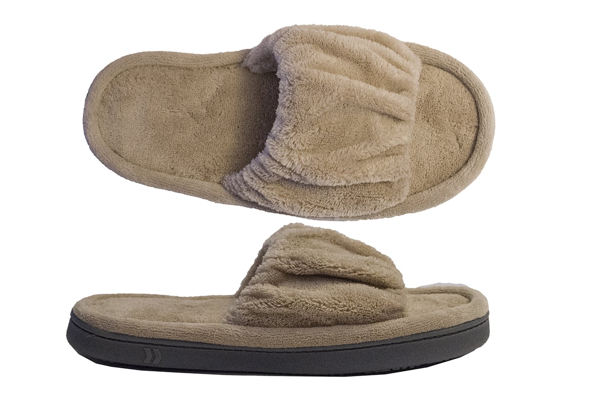 Isotoner Isotoner Women's Microterry Ruched Open Toe Slide Slipper