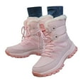 thumbnail image 3 of Xiaoxatg Women's Winter Fashion Thickening Warm Lace Up Non Comfortable Boots for Women 9 Pink, 3 of 9