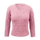 thumbnail image 4 of Gibobby Suéter cuello v, Suéter de punto de manga larga con cuello en V para mujer(Rosa,M), 4 of 5
