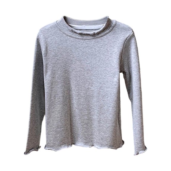 Daznico Girls Long Sleeve Solid Color Basic Tee Soft Comfortable Casual Tops for Toddler Kids Winter Fall Layering,4-5 Years