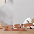 thumbnail image 3 of harmtty Women Adjustable Belt Faux Leather Waist Belt Korean Style Adjustable Buckle Belt Women Faux Leather Belt Skirt Jeans Decorative Waistband Fashion Camel, 3 of 8