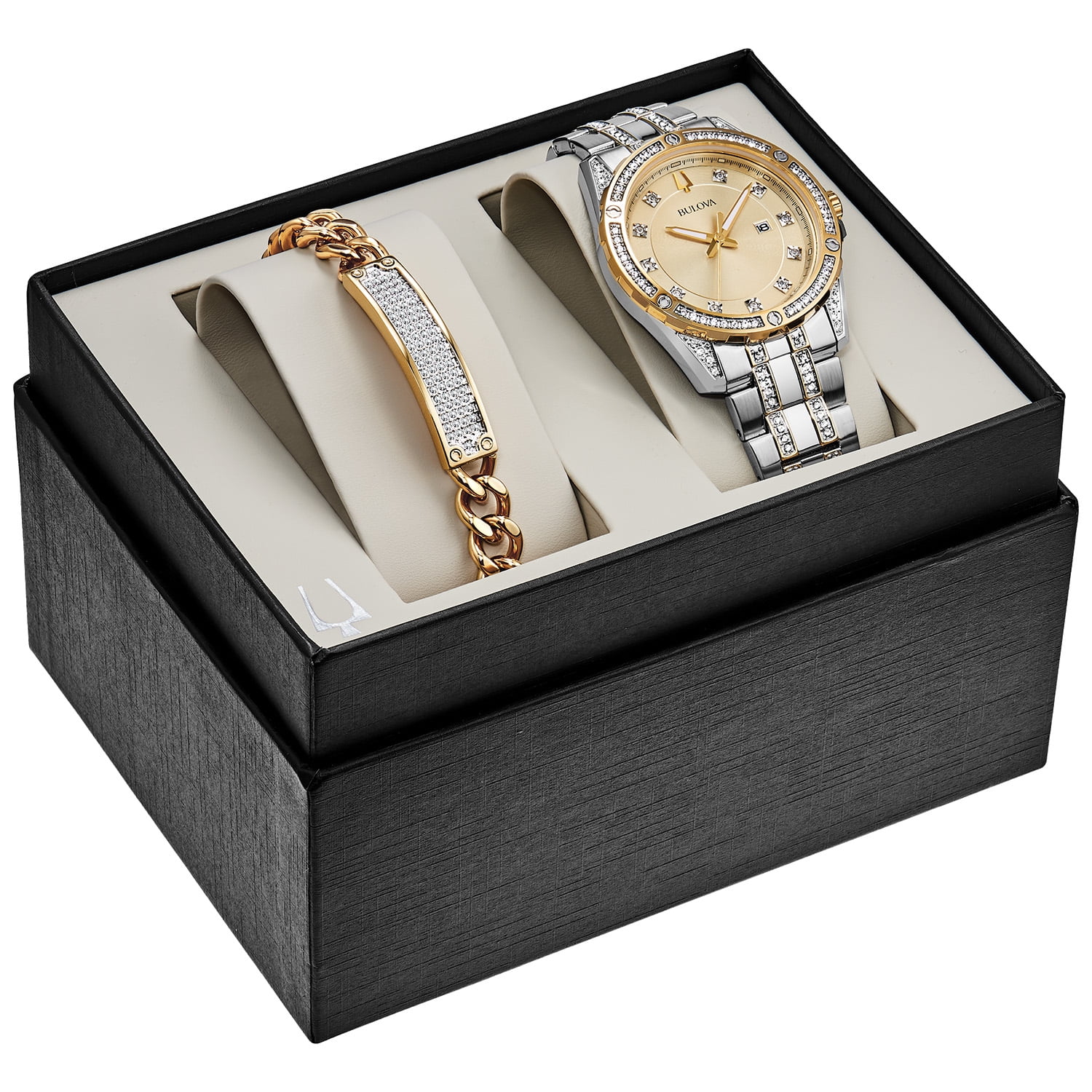 Bulova Men's Crystal Watch and Bracelet Gift Set 98K106 - Walmart.com