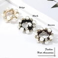 thumbnail image 2 of Coleteros elásticos negros con perlas y cristales, accesorios para el cabello para mujeres y niñas (paquete de 3) negro, café, beige, 5 cm, 2 of 5