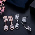 thumbnail image 6 of 2 in 1 Charm Rose Gold Cubic Zircon Square Water Drop Dangle Earrings for Women, 6 of 8