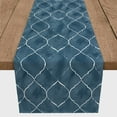 thumbnail image 3 of Creative Products Blue Ogee Pattern 16x72 Cotton Twill Table Runner, 3 of 3