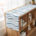thumbnail image 6 of Table Runners 72 Inches Long Dress Scarves, Blue Stripes Farmhouse Kitchen/Dining Table Runner, Coffee Tablerunners, Modern Gradient Abstract Ocean Waves Lines 16x72 Inch, 6 of 9