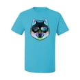 thumbnail image 2 of Wild Bobby, Funny Wolf on Sunglasses, Animal Lover, Men Graphic Tees, Light Turquoise, Small, 2 of 3