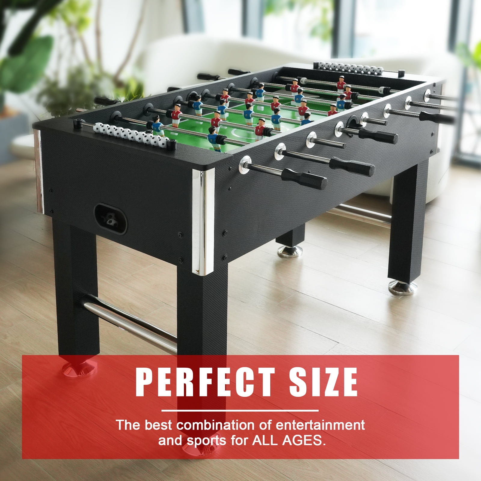 Seydrey 55" Competition Sized Arcade Foosball Table, Stand Alone for Home with Leg Levelers