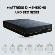 MLILY Ego Black King Size Mattress, 14 inch Cooling Gel Memory Foam Mattress in a Box, Firm